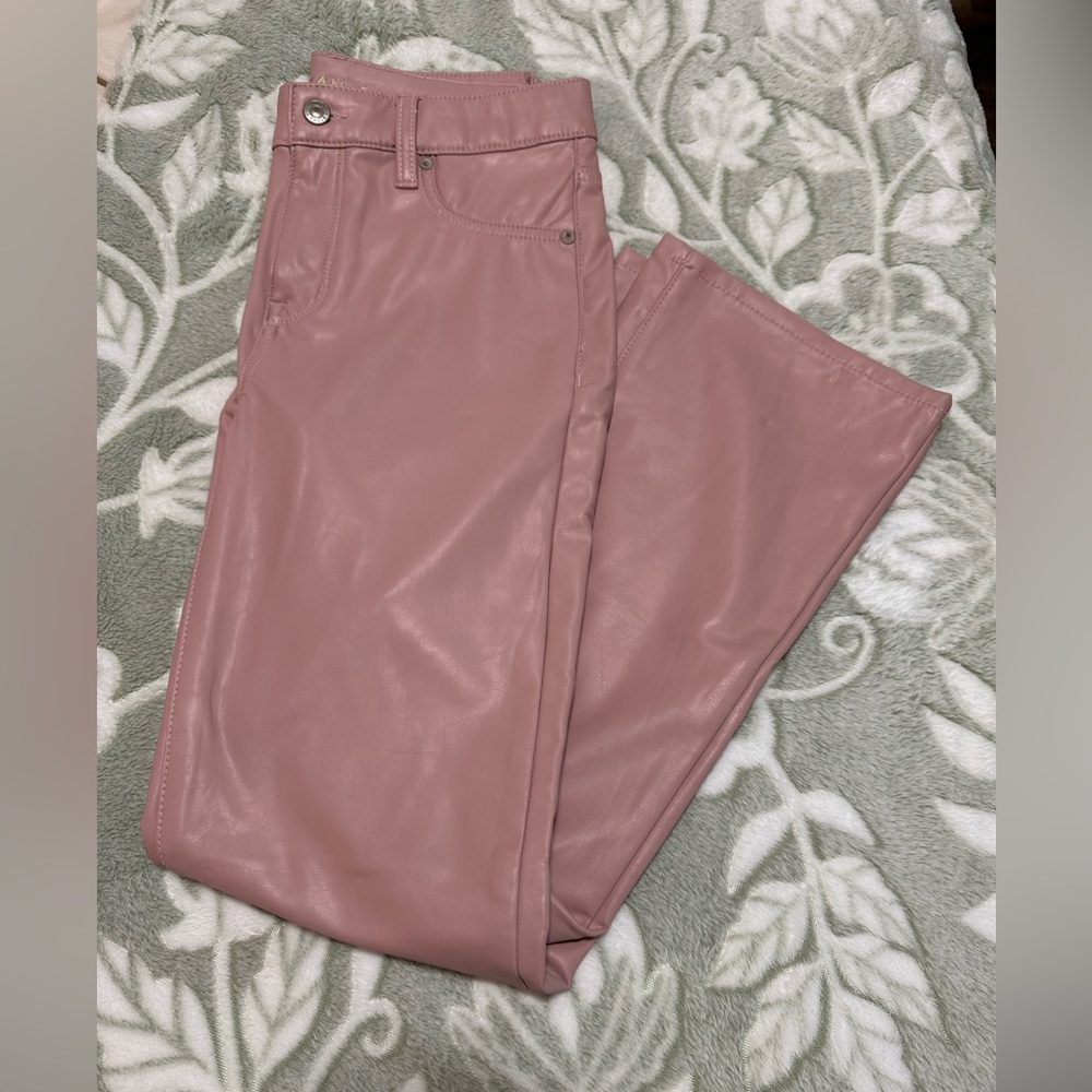 American Eagle Pink Faux Leather Pants